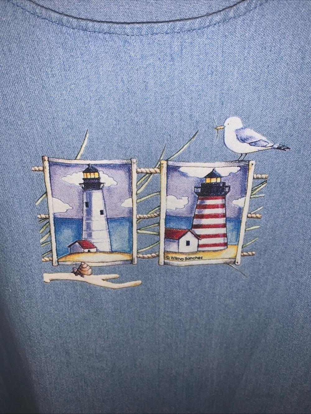 VTG Get Lucky Women’s 100%Cotton Lighthouse Dress Size M - Picture 2 of 11